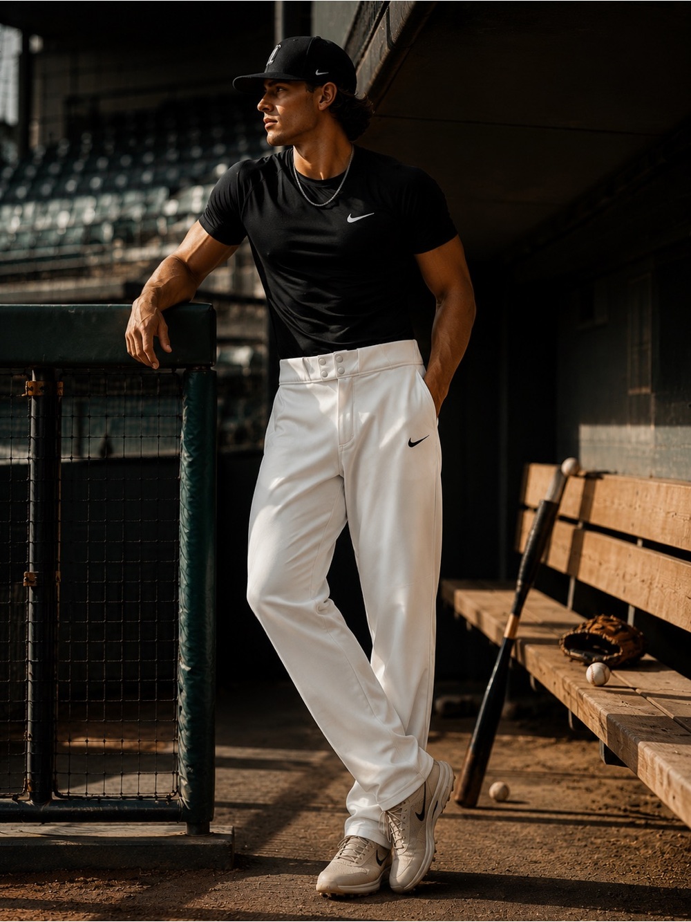 Nike Men’s Cream/ White Baseball Pants XL Preppy Athletic Performance Sport MLB